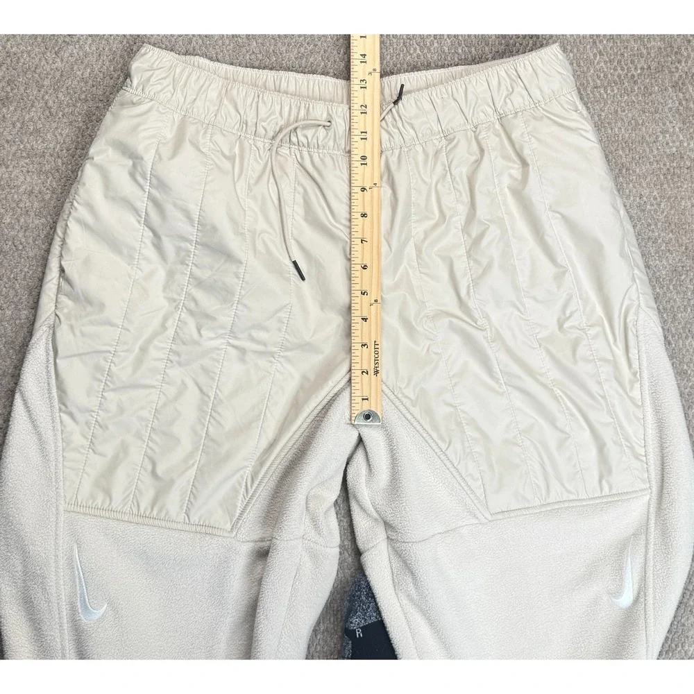 Nike Sportswear Women's Double Swoosh‎ Beige Curve Plush Fleece Pants Size XL